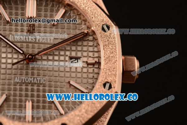 Audemars Piguet Royal Oak 41MM Clone Calibre AP 3120 Automatic Full Rose Gold with Grey Dial and Stick Markers (EF) - Click Image to Close